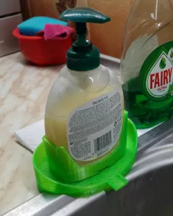Palmolive liquid soap dispenser holder for kitchen sink with spillage drain