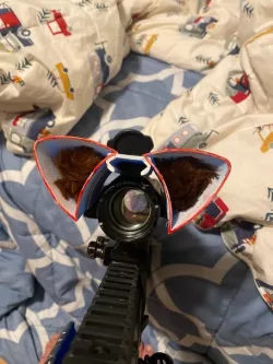 red dot cat ears