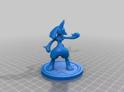 Remix: Lucario from SSB with trophy base - Pokémon