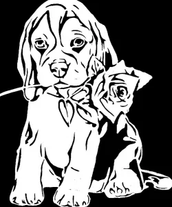 Rose Puppy stencil