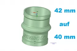 Simson s51 Tuning Ansaug 40 mm auf 42 mm Vergaser TPU