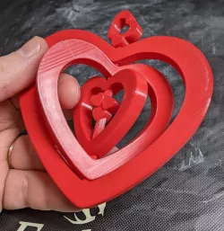 Spinning Hearts Hanging Ornament