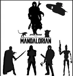 Star Wars Mandalorian silouette artwork