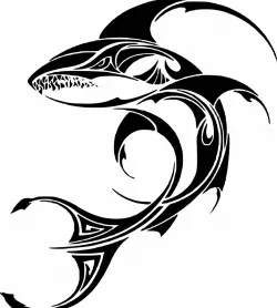 Tribal Shark stencil