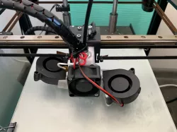 E3D V6 mount with dual 5015 + 4020 fans for Sapphire S