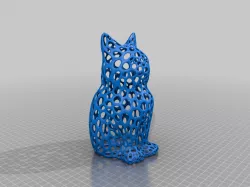LASER CAT - Voronoi Style (fixed paw+ flat bottom+ larger ears)