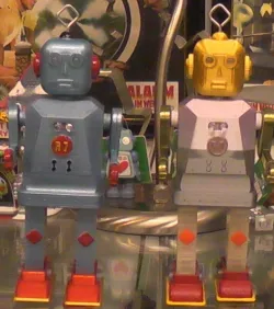 Robot R7 walking "flashy Jim 1950's Robot"