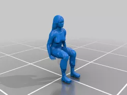 Sitting Female with TShirt and Combat Boots