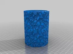 Textured skull can cooler