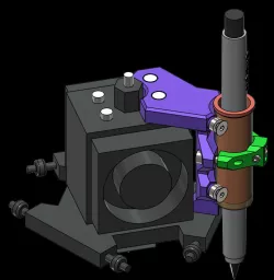 Zero play CNC/3D-Printer pen holder/adapter V3. Streamlined for Anycubic Delta Linear Plus