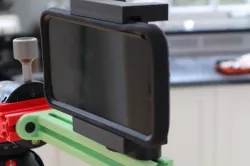 iPhone in a case mount for an 8020 series 10 extrusion 