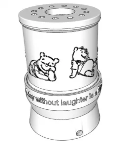 Pooh Bear Lithophane Lamp