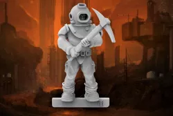 Space Miner / Prospector with Pickaxe - 28mm Fantasy Miniature