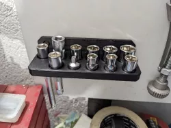 3/8" socket and extension holder for wall mount