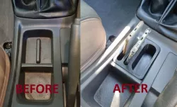Car centre console tidy with phone slots