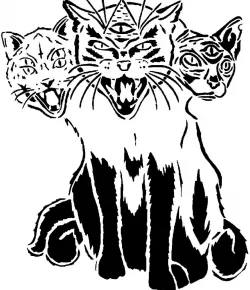 Cat Cerberus stencil