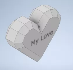Chonky Heart Keychain "My Love"