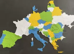 Continental Europe Topographic Relief Puzzle