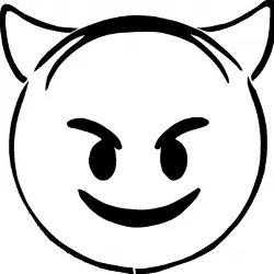 Devil Emoji stencil