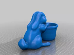 Easter Bunny Planter - Flat Bottom