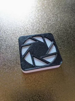 Ender 3 QR Code Cover | Aperture Science Logo with filament change background