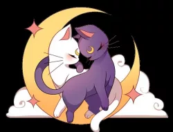 Luna and Artemis 2D Hug