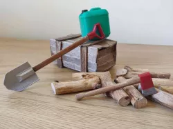 Shovel and Axe for Trial Crawler Car