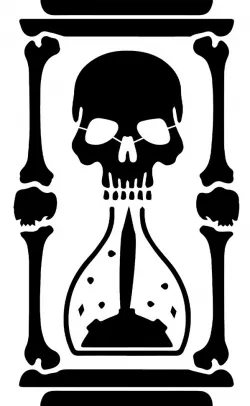 Skull Hourglass stencil