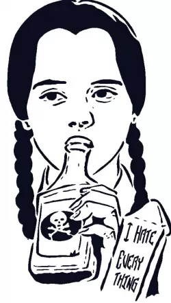 Wednesday Addams stencil 2