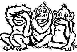 Wise Monkey stencil 2