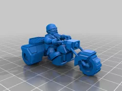 28mm Space Dwarf Combat Bike trike With Rider
