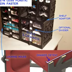 2x2x2 Stackable Storage Boxes - Less Weight, Added Windows, Detents