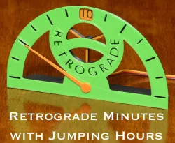 A Clock of Retrograde Minutes and Jumping Hours