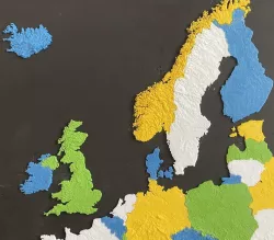 Add-on tiles for Continental Europe Topographic Relief Puzzle