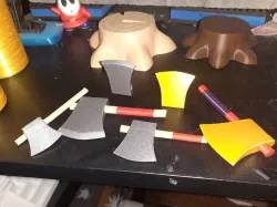 Axe and Tree Stump Miniature