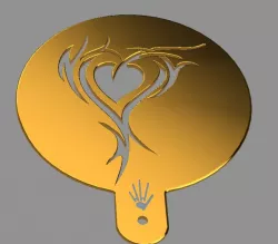 Bread / Cake Stencil - Heart 1Design
