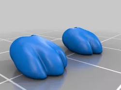 Bunny BJD hands and feet with posts for elastic or hooks