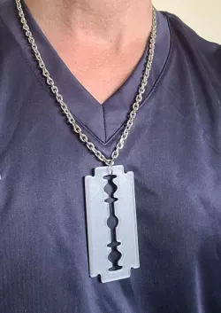 Razor blade pendant