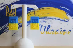 Ukraine Flag with Trident
