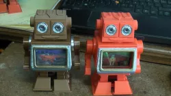 Walking Lenticular TV robot battery operated.