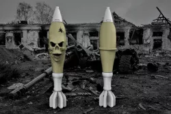Broken Skull Mortar / Bomb Ornament Model