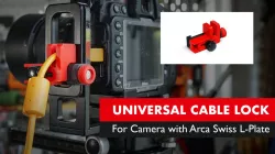 Camera Tether USB/HDMI Cable Lock for Arca Swiss L-Plate