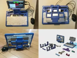 LapTop frame for Raspberry Pi 400 (Waveshare 7inch display version)