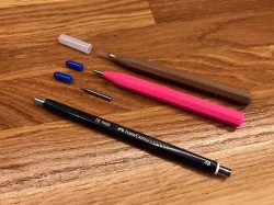 Penholder for drypoint tips and burnishing agate tips