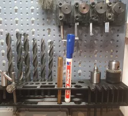 Proxxon PD250 various tool holder for Kupper Pegboard