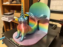 Unicorn Mermaid Cat Book End