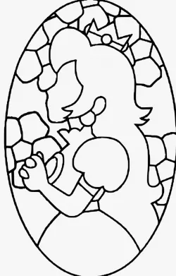 2D Princess Peach stencil