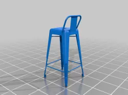 bar stool 3d model in obj format