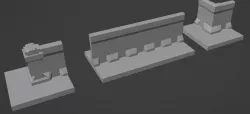 Concrete Barriers Walls Wargaming Modular 6mm