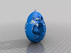 Easter egg with hen printable hanging decoration